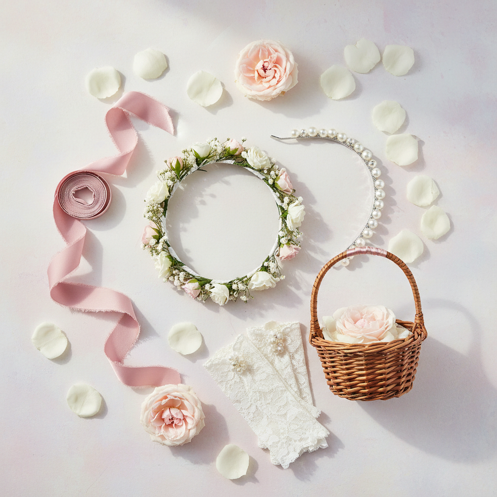 image of flower girl accessories