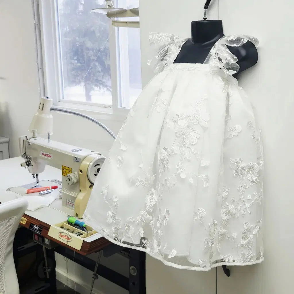 side view of Babydoll Flower Girl Dress image 6
