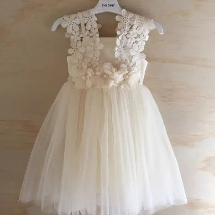 Ivory flower girl dress For Wedding image 0