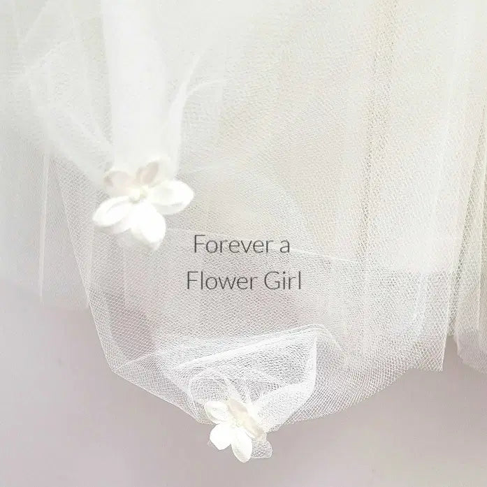 Silk Ivory Flower Girl Dress sash with hand sewn flowers image 1