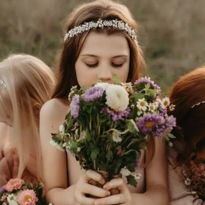 Flower Girl Headband with crystals image 2