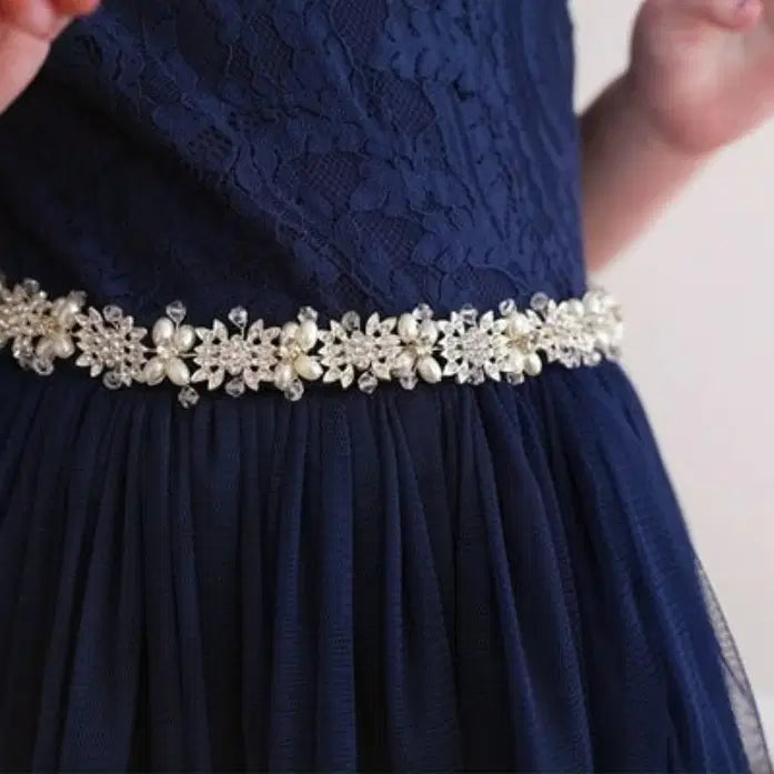 flower girl Headband being worn as a belt image 1