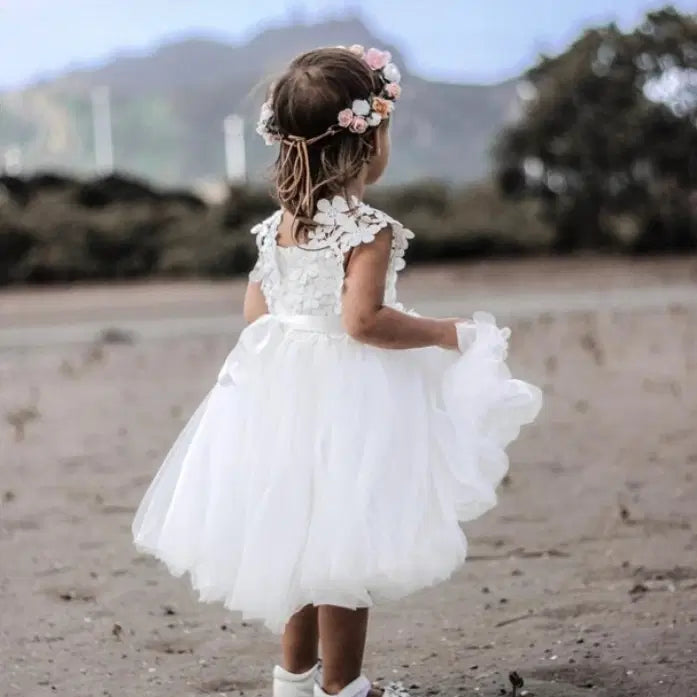 Back view of Boho Flower Girl Dress image 2