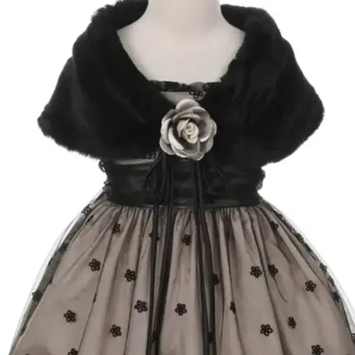 Black Fur Shawl for girls image 0
