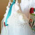 close up view of flowers on a White Tutu Skirt image 0