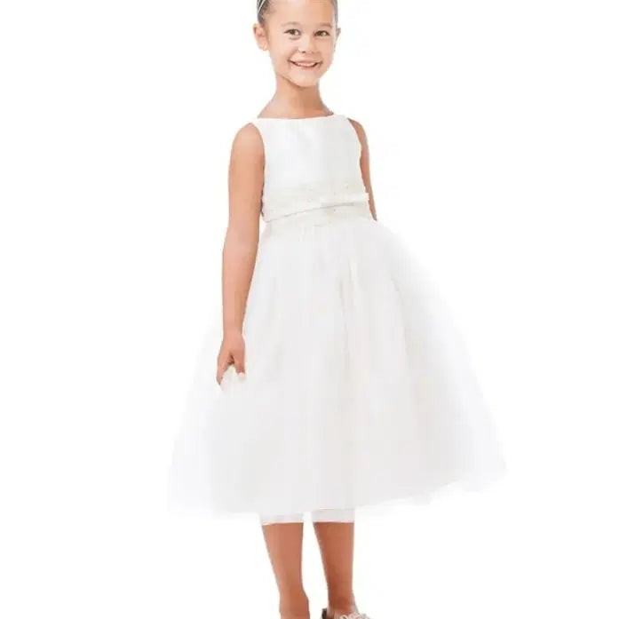 model wearing a Tea Length Flower Girl Dress  image 0