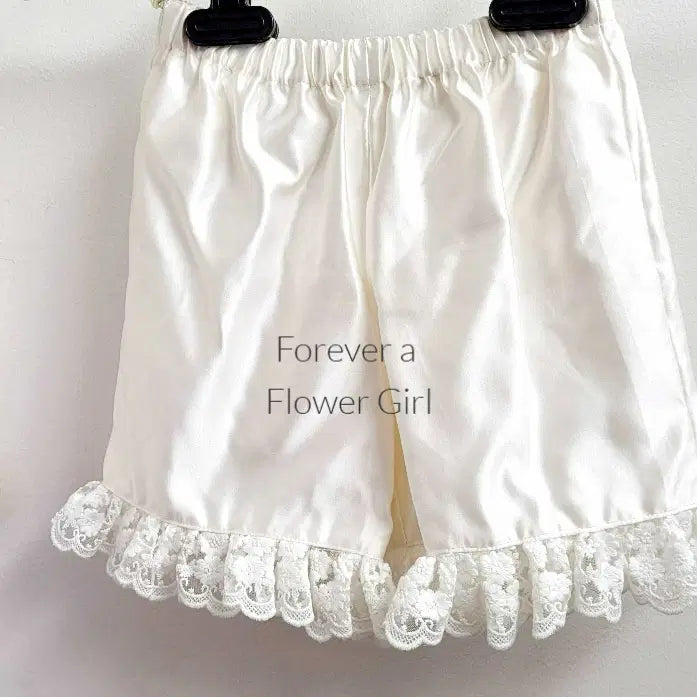 shorts with lace for Flower Girl Romper image 1
