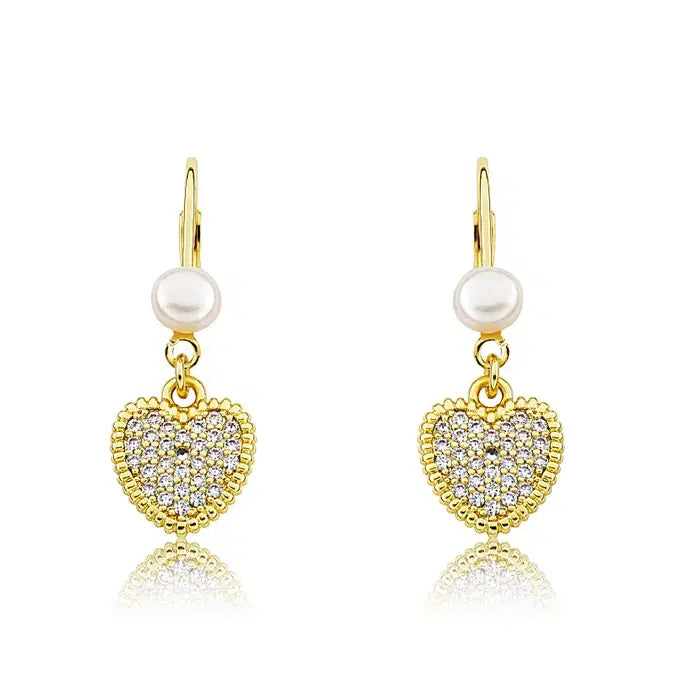 gold heart Earrings For Girls image 0