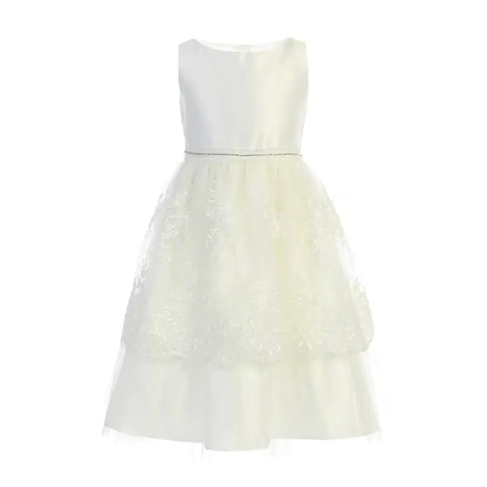 Classic Satin and Lace Flower Girl Dress image 0