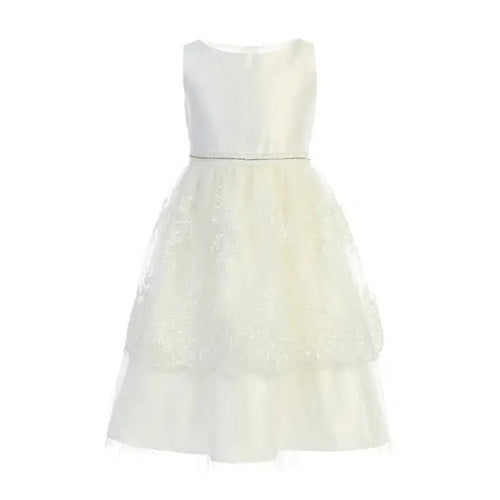 Classic Ivory Satin and Lace Flower Girl Dresses - Forever a Flower Girl