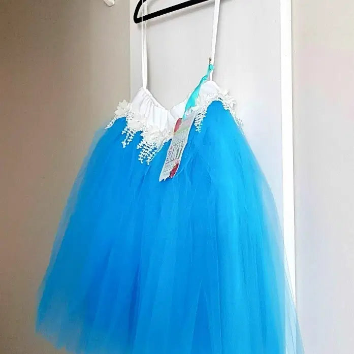 Side view of Turquoise Tutu Skirt For Girls image 3