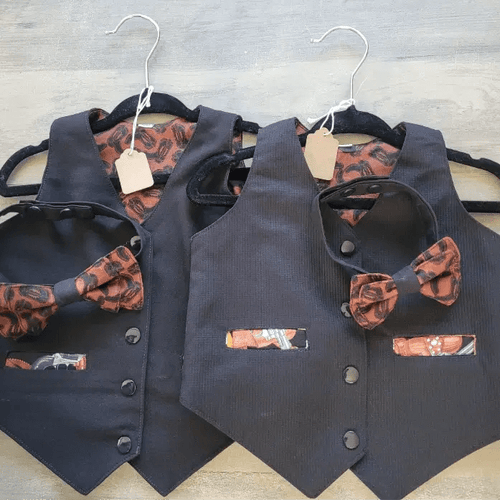 Western Ring bearer Outfit with Matching Bow Tie For Baby - Forever a Flower Girl