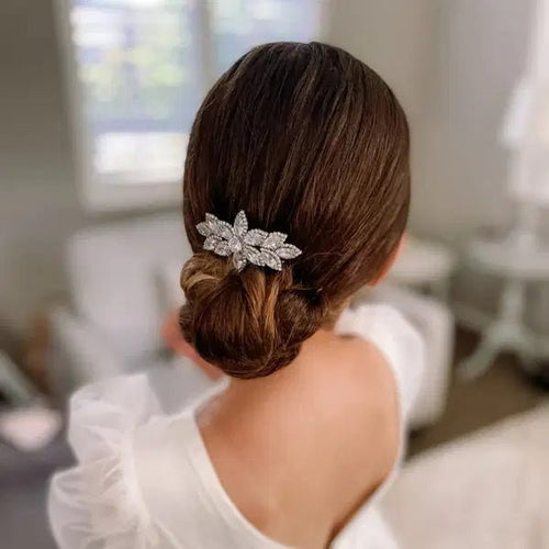 Wedding Hair Accessory Barette Hair Clip diamante crystals - Forever a Flower Girl