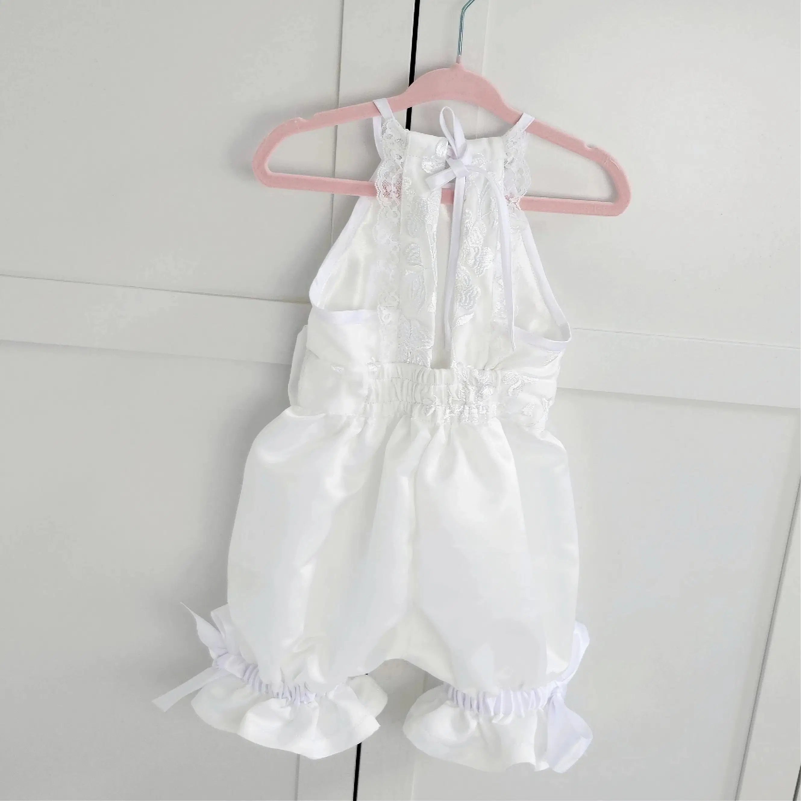 back view Flower girl Romper with Pantaloons image 6