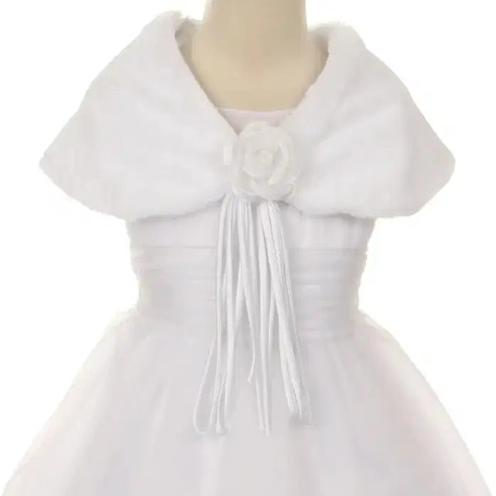 white Fur Shawl for kids image 2