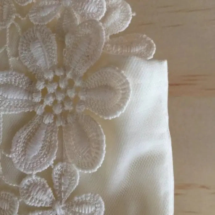 close up view of lace bodice on a Boho Flower Girl Dress image 3