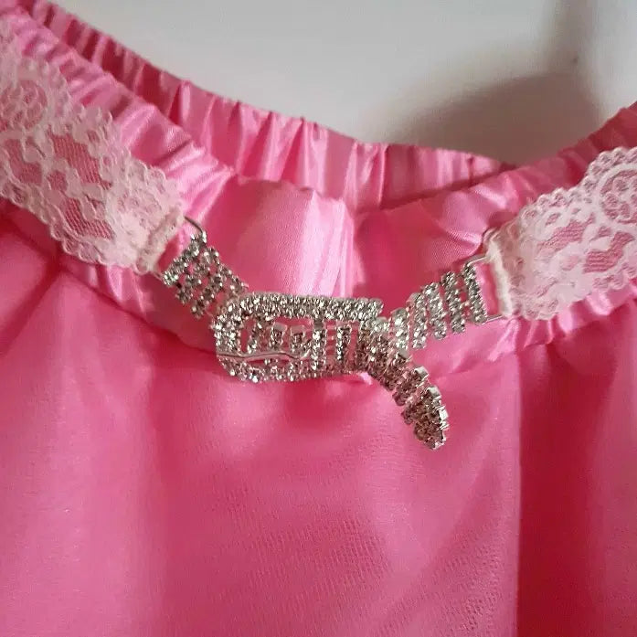 Close up view of Pink Tulle Skirt buckle image 2