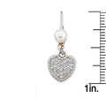 close up view of silver Heart Shaped Earrings For Girls image 0