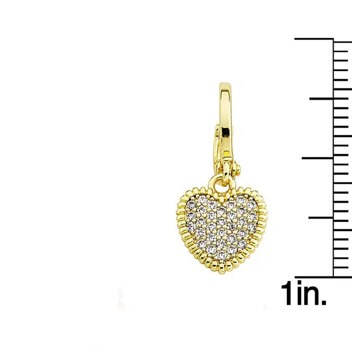 close up view of gold heart shaped earrings for kids image 1