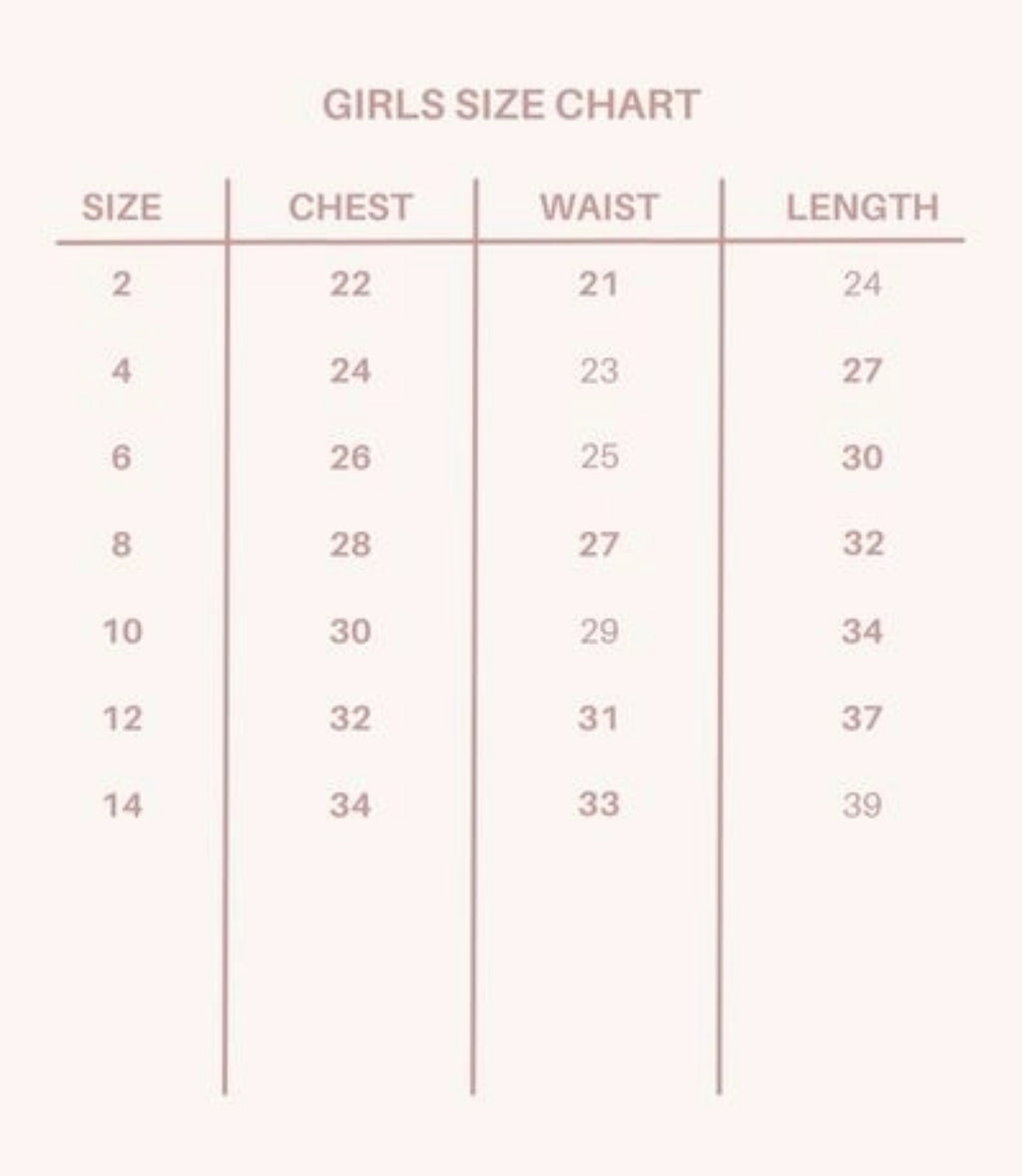 Size chart for Flower Girl Dress With a Sash image 5