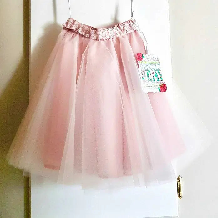 light pink Tutu Skirt with Lace waistband image 0