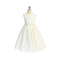 Lace Flower Girl Dresses with pearl sash image 0