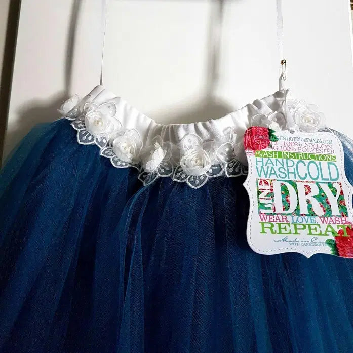 close up view of lace on dark blue Tutu Skirt image 2