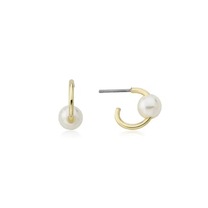 14 karat gold plated Classic Pearl Earrings for Flower Girls image 0