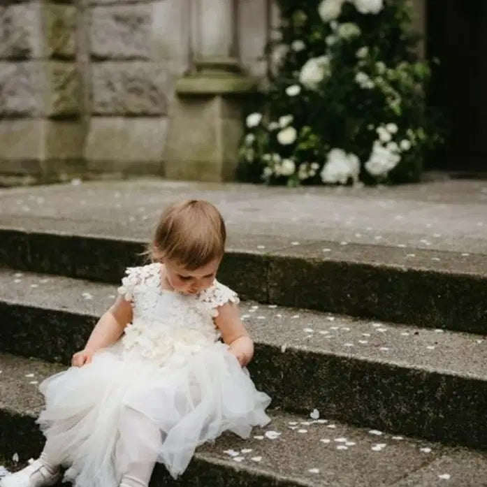  model wearing Boho Flower Girl Dress image 1