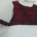 Red and White Flower Girl Dress with large bow image 0