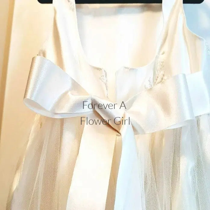 Back view of Silk Flower Girl Dress image 0