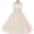 Flower Girl Dress With satin Sash and tulle skirt image 0
