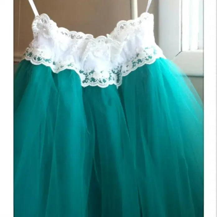 Teal Green Tutu skirt for Kids hanging on a rack image 7