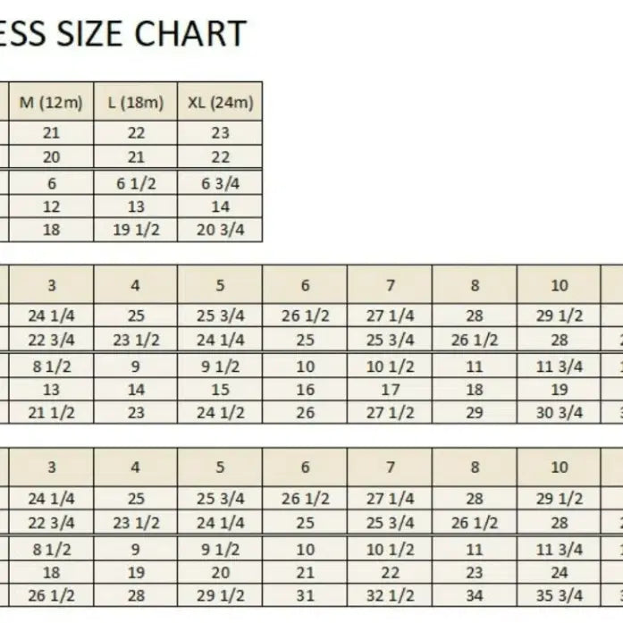 Size chart for Champagne Flower Girl Dresses image 4
