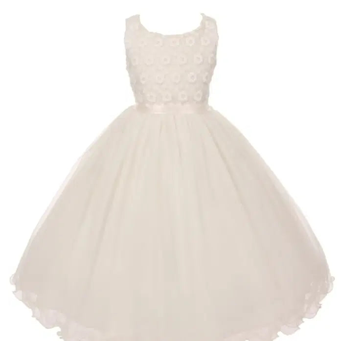 Ivory Flower Girl Dress with tulle image 1