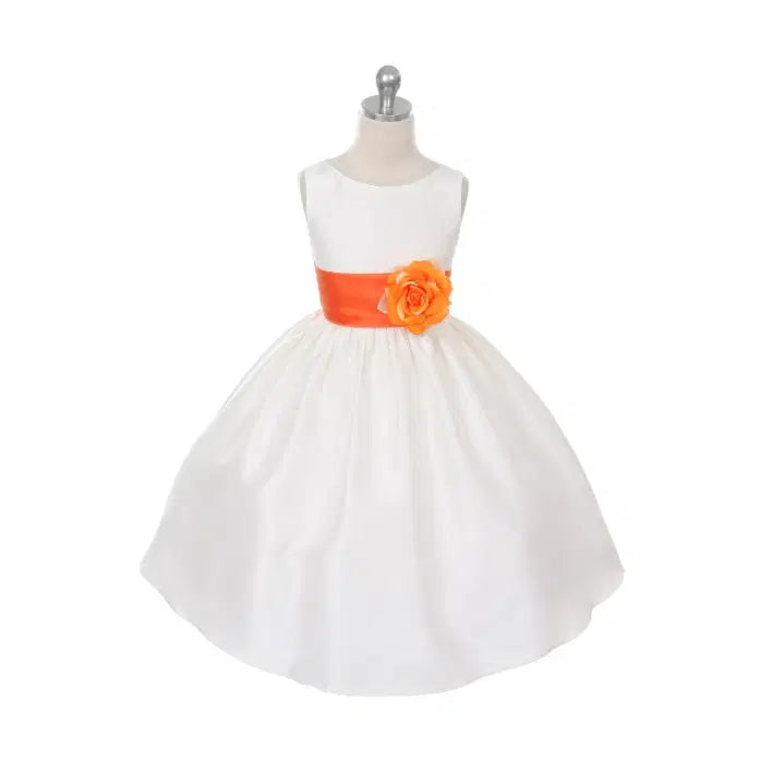 Flower Girl Dress with orange sash image 0
