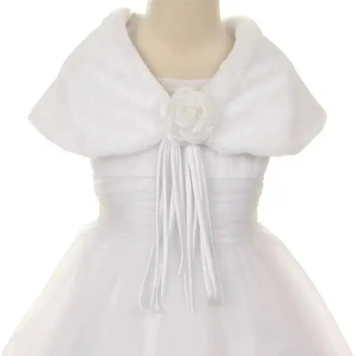 White fur shawl for kids image 0