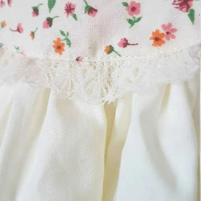 close up view of lace detail on Cotton Flower Girl Dress image 6
