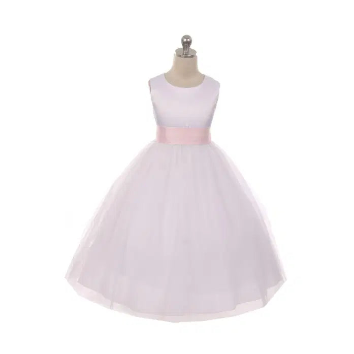 Flower Girl Dress With pink Sash image 1