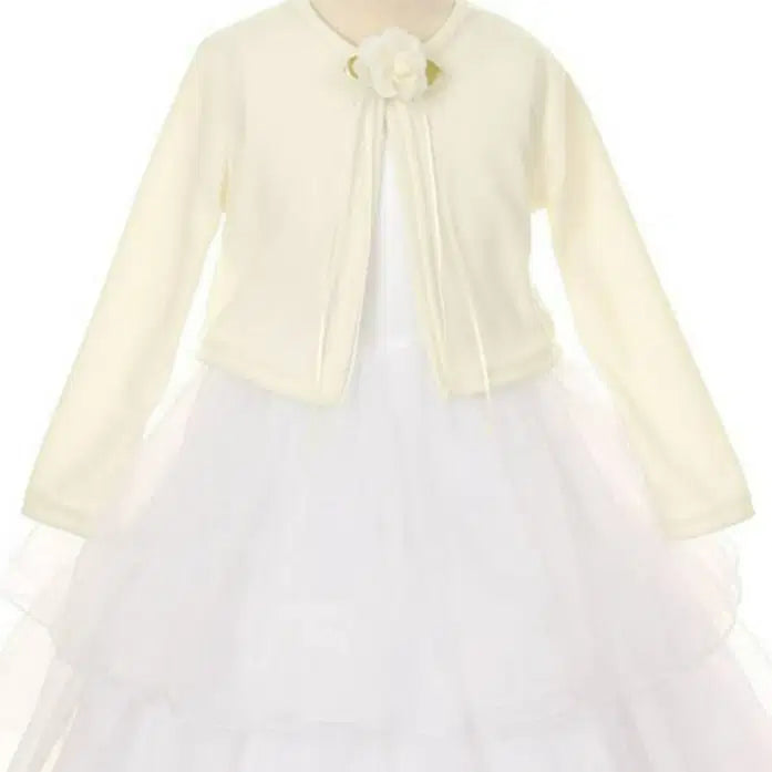 Girls Cardigan in Ivory for wedding image 0