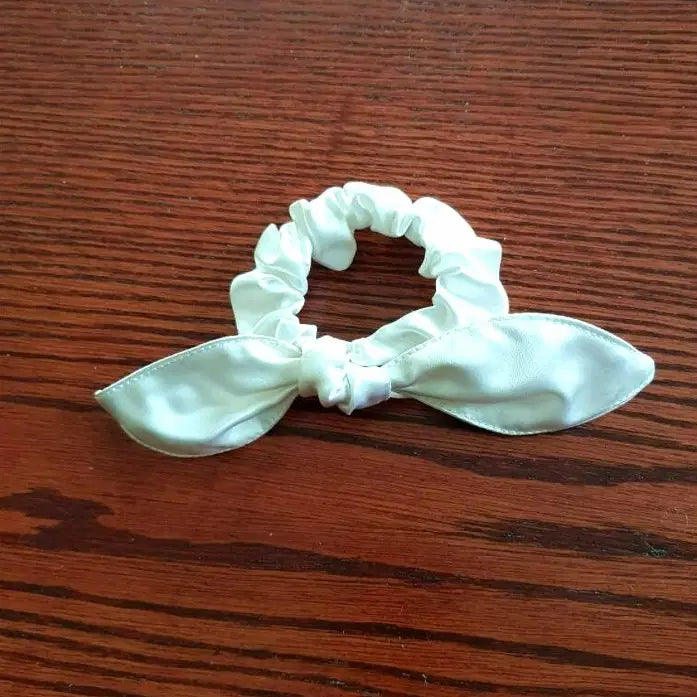 Flower girl silk scrunchie hair accessory image 1