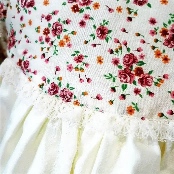 view of lace at the waist on Cotton Flower Girl Dress image 9