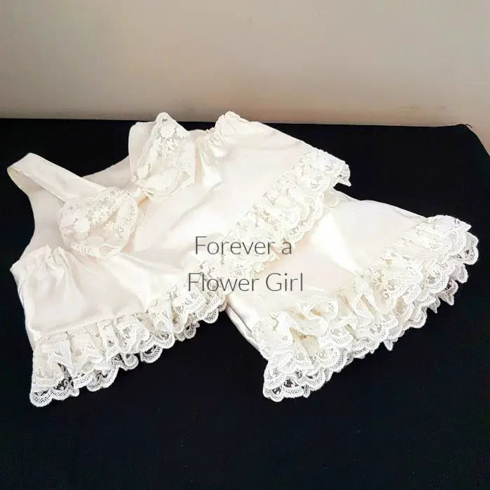 Back view of Silk Flower Girl Romper image 2