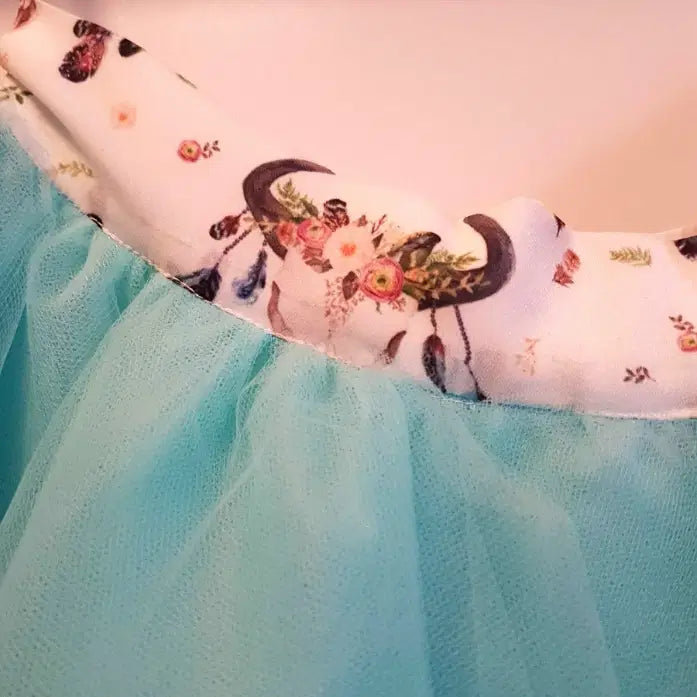western style waistband on a Blue Tutu Skirt image 0