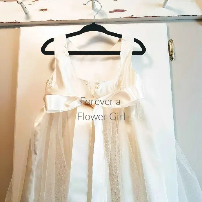 Back view of Ribbon sash on Silk Flower Girl Dress image 2