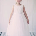 Ivory Flower Girl Dress with lace bodice image 0