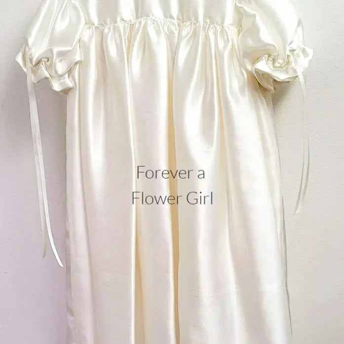 Full view of a Silk Satin Flower Girl Dress image 4