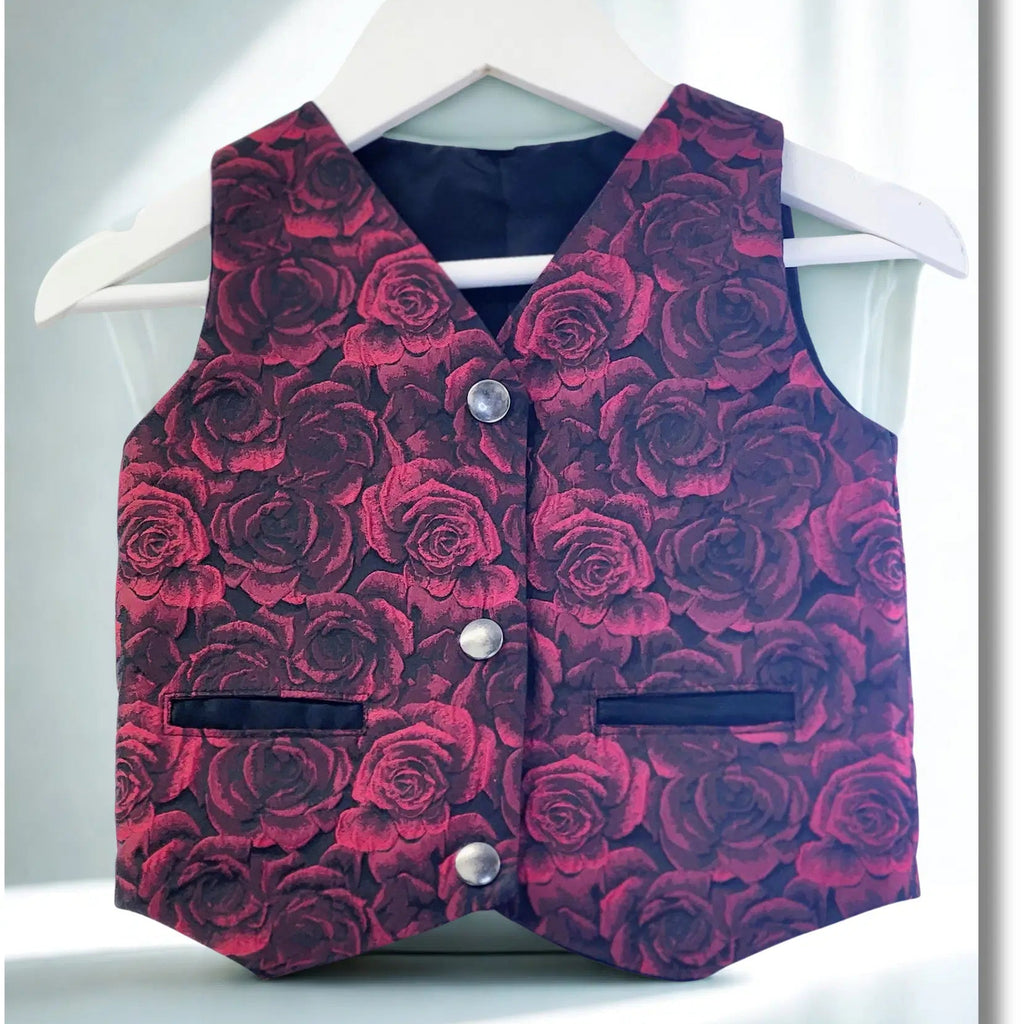 Boys red 3d Vest with metal snaps image 1