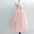 Pink Flower Girl Dresses with flutter sleeves image 0