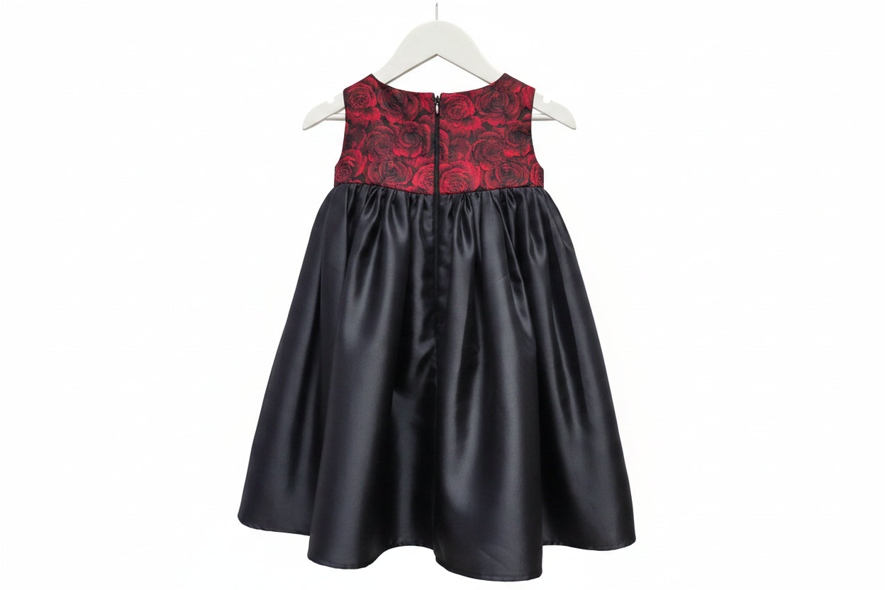 back view of Girls red and black Special Occasion Dress image 7
